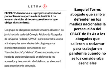 Abogados cuestionan la denuncia del Colegio a sus matriculados